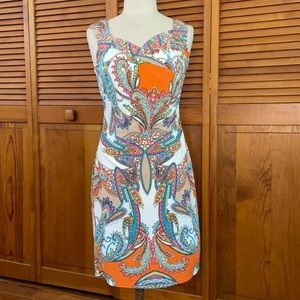 Donna Morgan paisley printed stretch dress